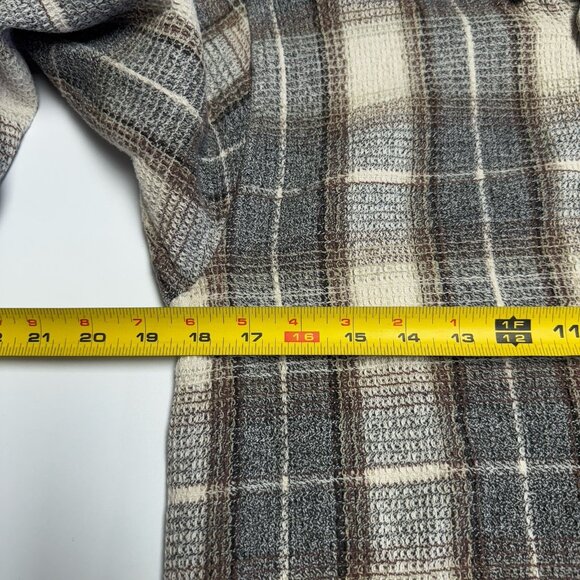 Vintage New River Waffle Knit Thermal Button Up Shirt Mens S 18x25.5 Long Sleeve - Picture 10 of 13